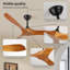 Ventilateur de plafond en bois 60 pouces sans lumière, moteur à courant continu réversible, ventilateur d'intérieur pour le salon de la chambre à coucher, convient au plafond incliné incliné