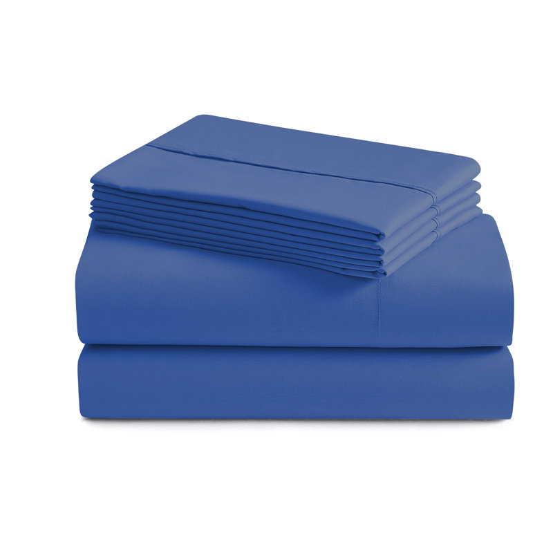 Luxurious Soft Microfiber Sheet Set with Bonus Pillowcases, Royal Blue, Queen Sheet Set with 4 Pillowcases