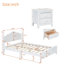 Ensemble de chambre à coucher 3 pièces, lit plateforme en bois et 2 tables de chevet-2097861361-2097861375