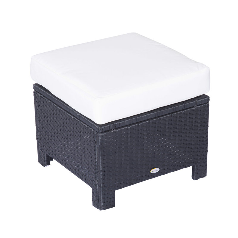 Seeger Outdoor Footstool, Black