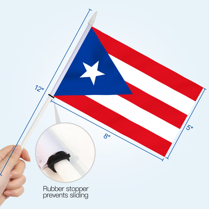 Drapeau de maison en polyester 5 x 8 po Porto Rico Mini Falg