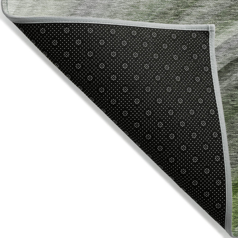 Tapis extérieur lavable abstrait 5 pi x 8 pi vert et vert artichaut