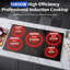 Plaque de cuisson à induction 36 pouces, 5 brûleurs, plaque de cuisson à induction intégrée 10800W avec double pont, amplificateur, minuterie, verrouillage pour enfant, capteur tactile, sans prise