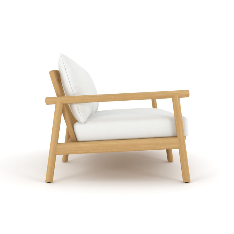 Causeuse en teck de 59 po de qualité supérieure avec coussins Sunbelievable ™, entièrement assemblée (sable ivoire)
