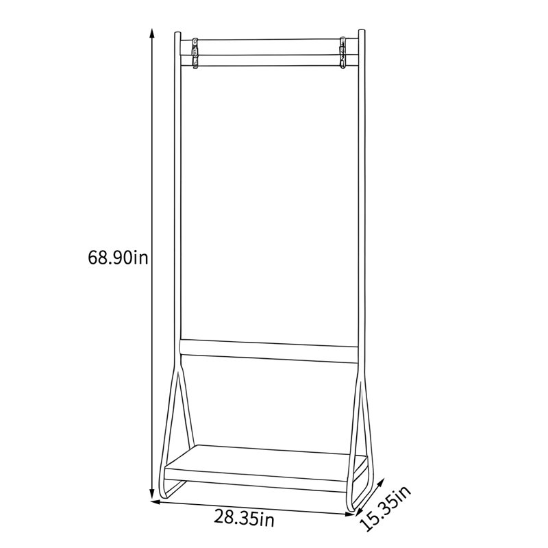 Portemanteau double en acier inoxydable, Brun