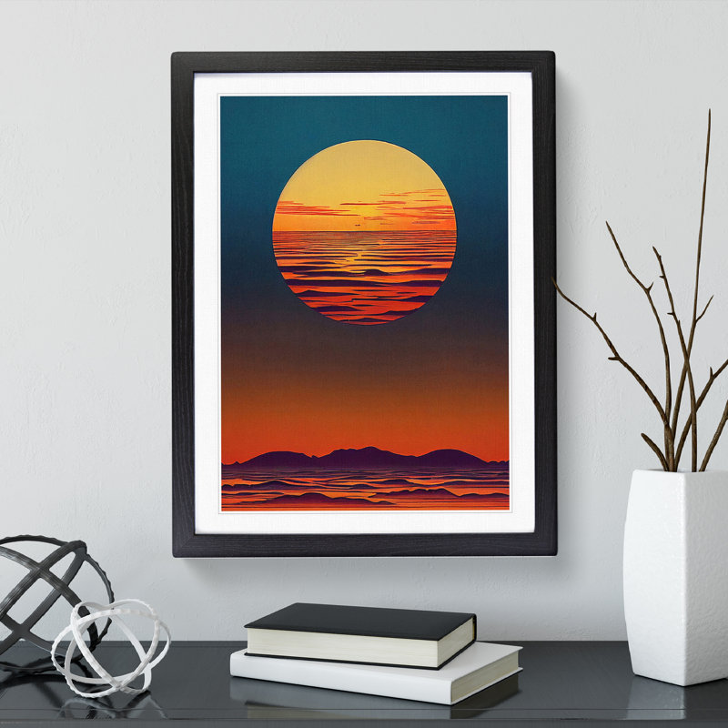 Mountain Sunset Abstract No.2 - Framed Print, Black, 46cm H x 34cm W x 2cm D
