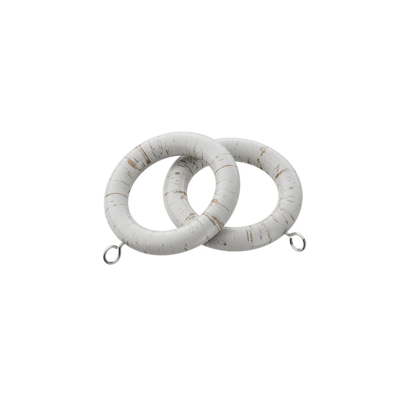 Scratched White Wood 1cm Curtain Rings