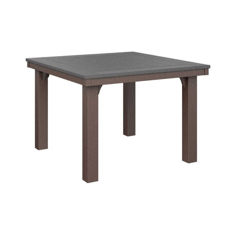 Homestead Outdoor Square Dining Table, Chocolate Brown, Navy Blue