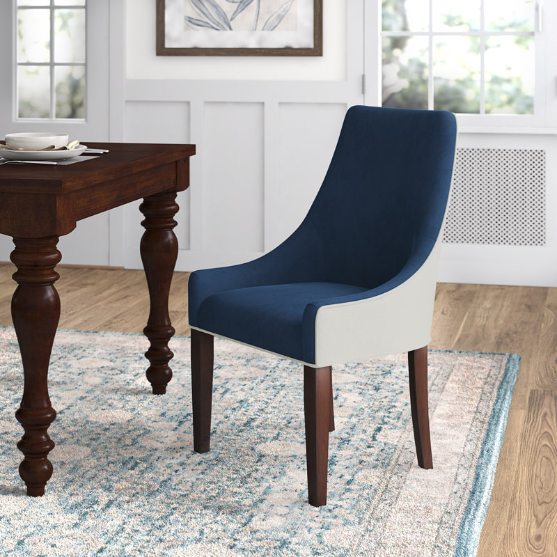 Chaise parsons rembourrée Eccleston, Bleu marine