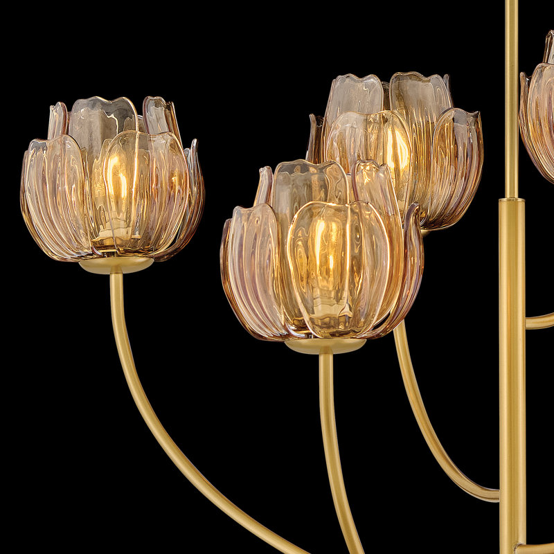 Fantine 6 - Light Chandelier, Brown