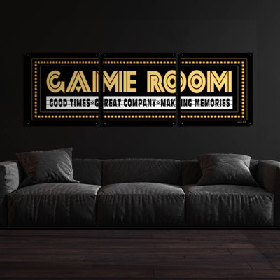«Art Room Sign» par Cindy Jacobs, ensemble d'art mural en verre acrylique, ensemble de 3 pièces
