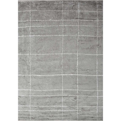 Tapis gris de haute qualité noué à la main