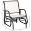 Fauteuil coulissant blanc crème avec cadre en métal et coussin en filet respirant pour le jardin, le bord de la piscine, le porche de la cour arrière dans un cadre robuste