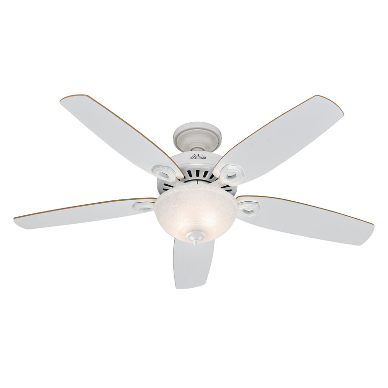 132cm Ceiling Fan with Light Kit, Snow White, Snow White