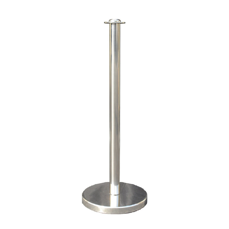 VIP Crowd Control Rope Stanchion (2 Mirror Flat Top/Flat Base + 6' Red Rope)