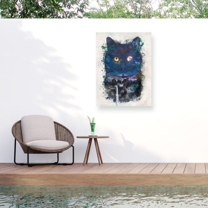 Toile d'extérieur Barrett Biggers Night Cat, H 14 po x l 19 po