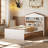Twin Size House-Shaped Wooden Bed With Storage Shelf On The Headboard, Built-In Two Storage Drawers-1797083065