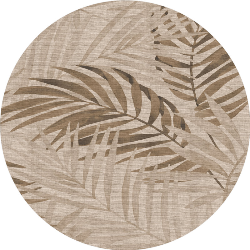 Alxander Floral Vinyl Machine Printed Area Rug, Round 200cm