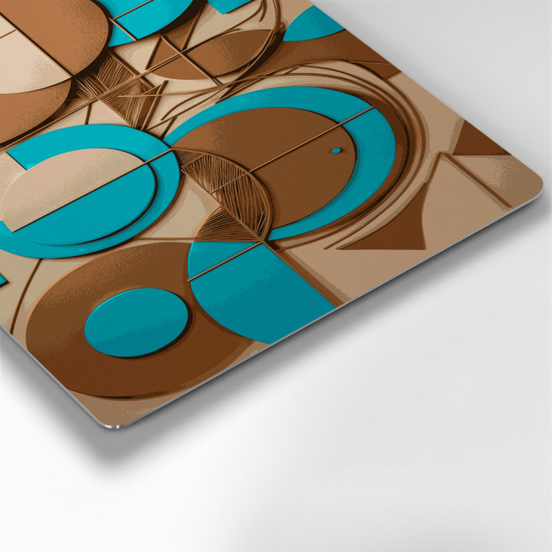 Abstract Shapes 84 Brown Metal Wall Art, 12" H x 18" W