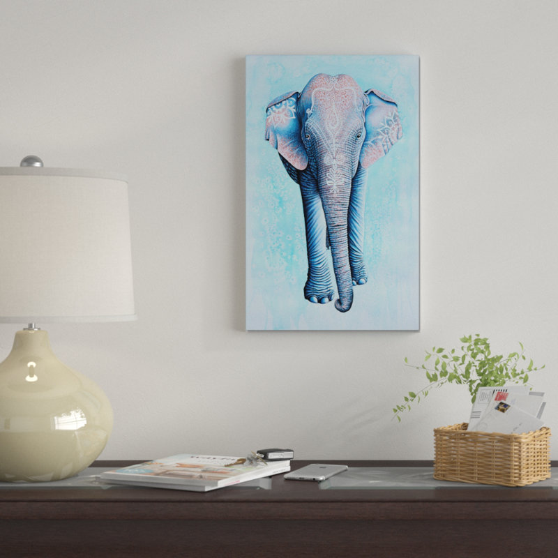 « painted éléphant éléphant », reproduction d’impression sur toile tendue, H 19 po x l 12 po