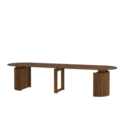 Extendable Foldable Dining Room Table for 1-10 People, Wood Multifunctional Rectangle Expandable Console Kitchen Living Meeting Room Furniture,