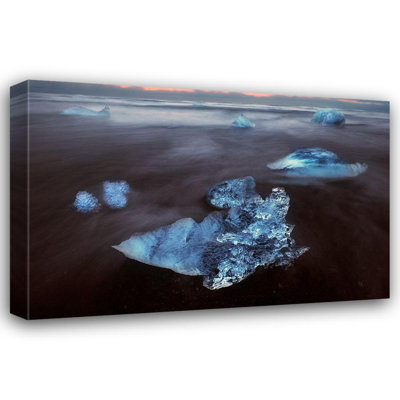 Art sur toile tendu par Steve Mohlenkamp Gallery: Diamond Beach sur la côte sud-est de l'Islande
