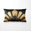 Coussin décoratif géométrique à motif d'éventail doré - Coussin à motifs géométriques-135799917