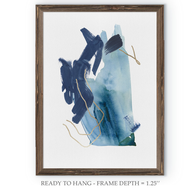« Indigo Collide III », reproduction d’art encadrée, H 32 po x l 44 po x P 1,3 po, Espresso Framed Canvas