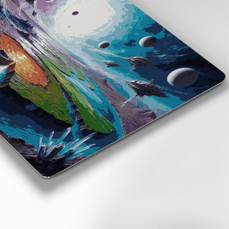 «Sci Fi Terraforming proces», art mural en métal mauve