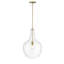Luminaire suspendu 1 lumière Wrought Studio ™ en noir mat avec abat-jour en verre transparent-2141947806-2141947800