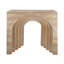 Console sculptée 32,3 x 14,2 x 29,9 po arquée avec faux travertin beige