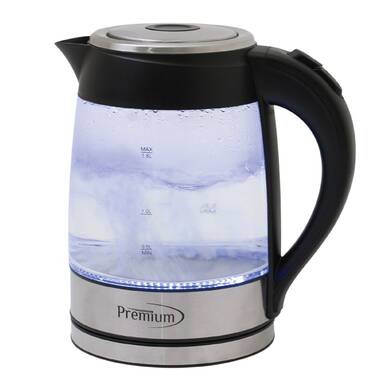 Brentwood 1.79qt. Cordless Digital Glass Electric Kettle with 6