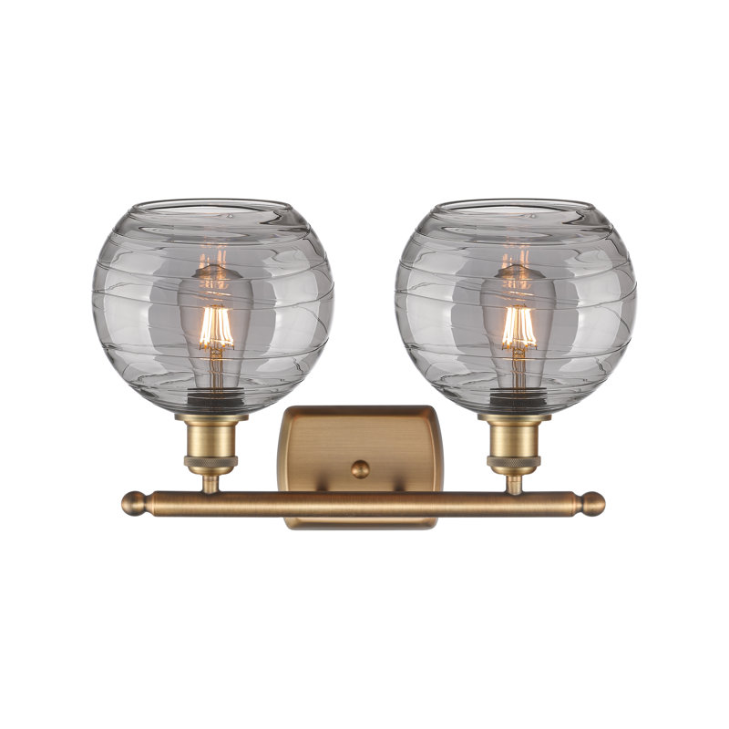 Éclairage pour meuble-lavabo à 2 lumières à intensité variable Halvorson, Ampoule non incluse, Gris fumée clair
