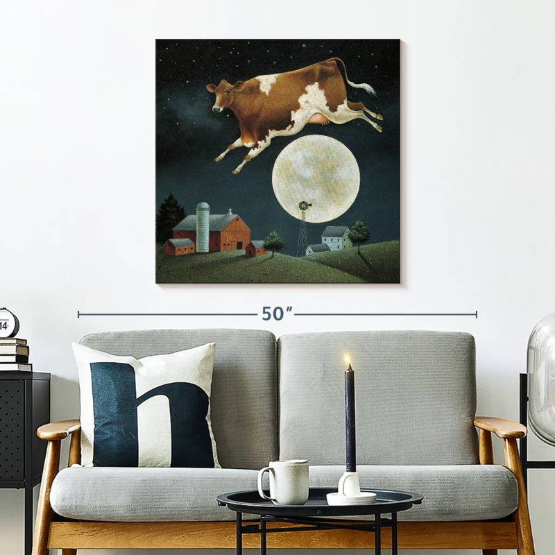 Crowle Cow Jumps Over The Moon, 30" H x 30" W