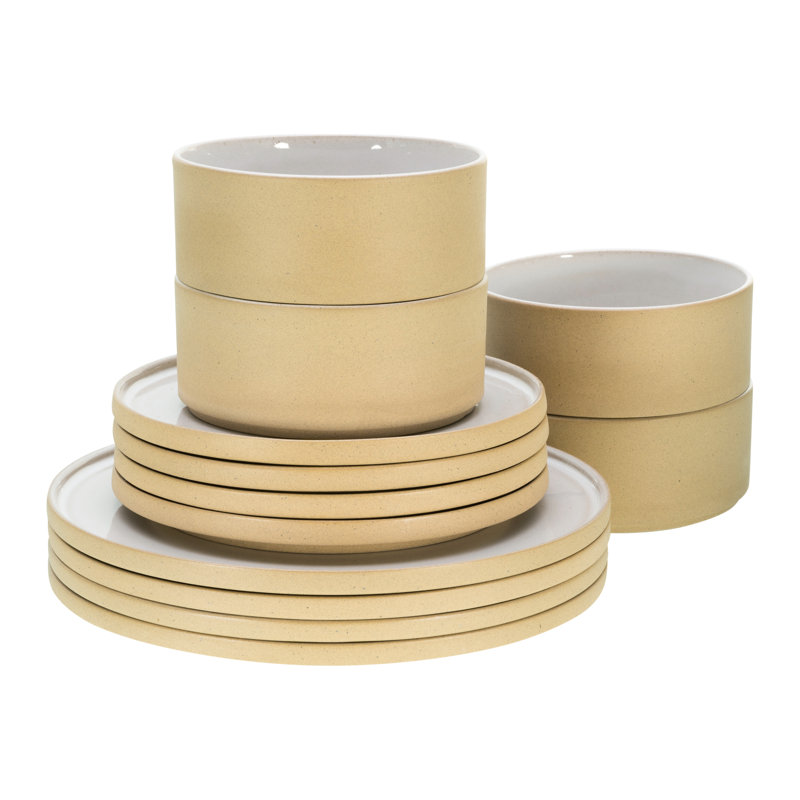 Creatable, 21531, Futuro White Sand, 12-Piece Plate Set