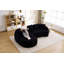 Nouveau canapé modulaire en forme de L sans os avec méridienne incurvée, canapé modulaire en chenille, mousse 30D haute densité, canapé-lit modulaire minimaliste pour le salon.