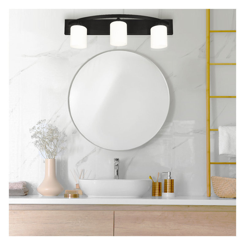 3 - Light Dimmable Vanity Light, Matte Black