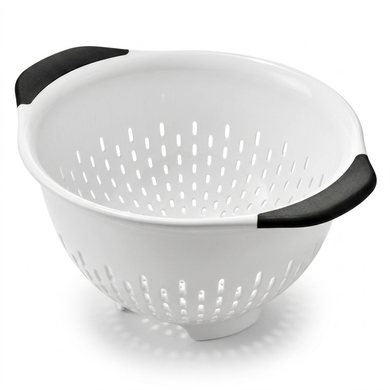 3 Qt Plastic Colander with Non-Slip Handles & Fast Draining Design