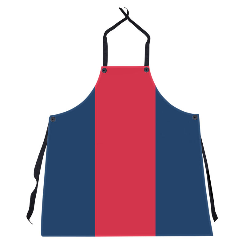No Pattern Bib Apron, Navy Blue/Red