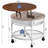 Lift Top Round Coffee Table With Rgb Led Lights, Rolling Storage Table With Lockable Casters For Living Room