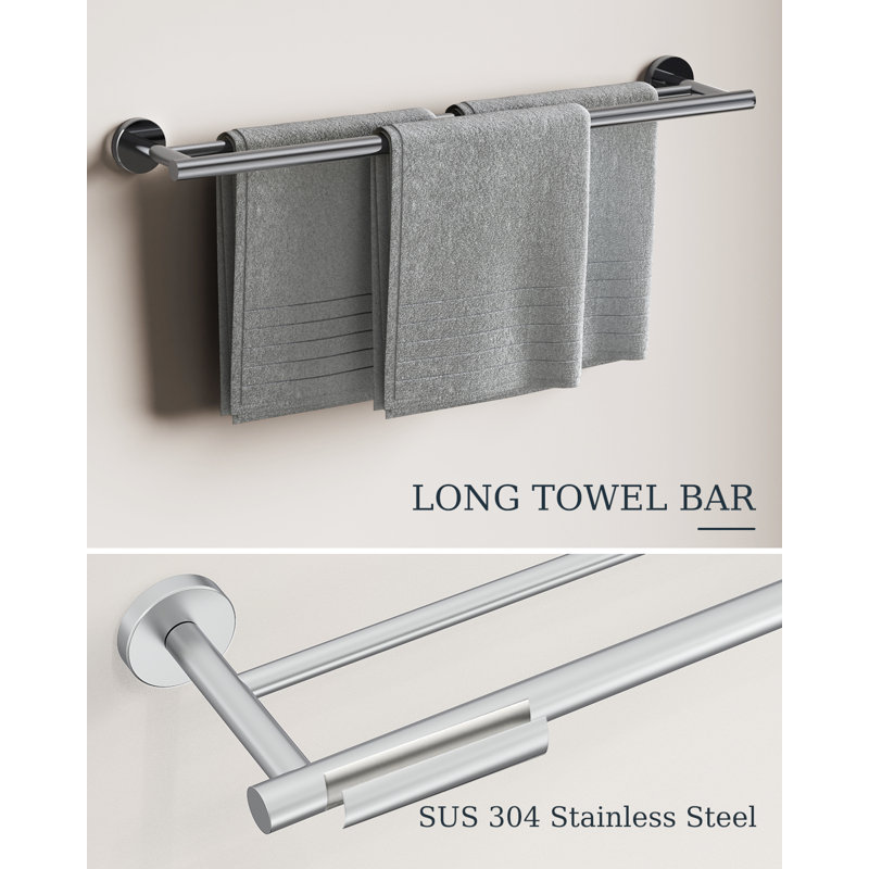 Radius 4-Piece Bathroom Hardware Set in Polished Chrome, Polished Chrome