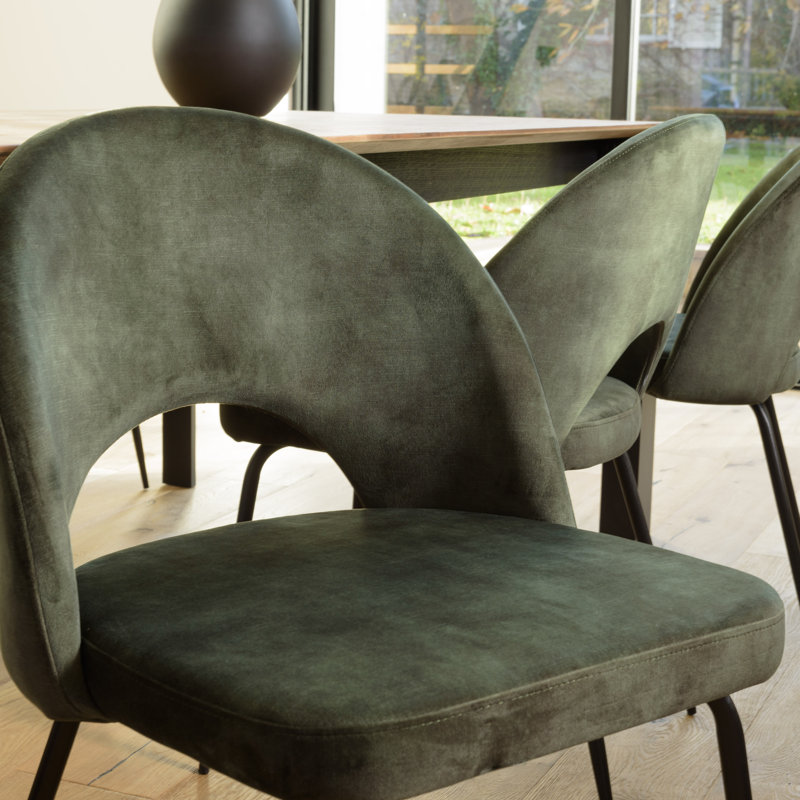 Luanna 47cm H Velvet Upholstered Side Chair, Green