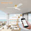 Ventilateur de plafond encastré en bois à 3 pales de 52 po avec lumière et télécommande, Alexa Alexa, intérieur / extérieur, moteur à courant continu silencieux, à intensité variable-333721938