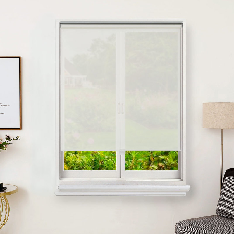 Store à enroulement solaire filtrant la lumière, Ivoire, L 31 po x H 72 po