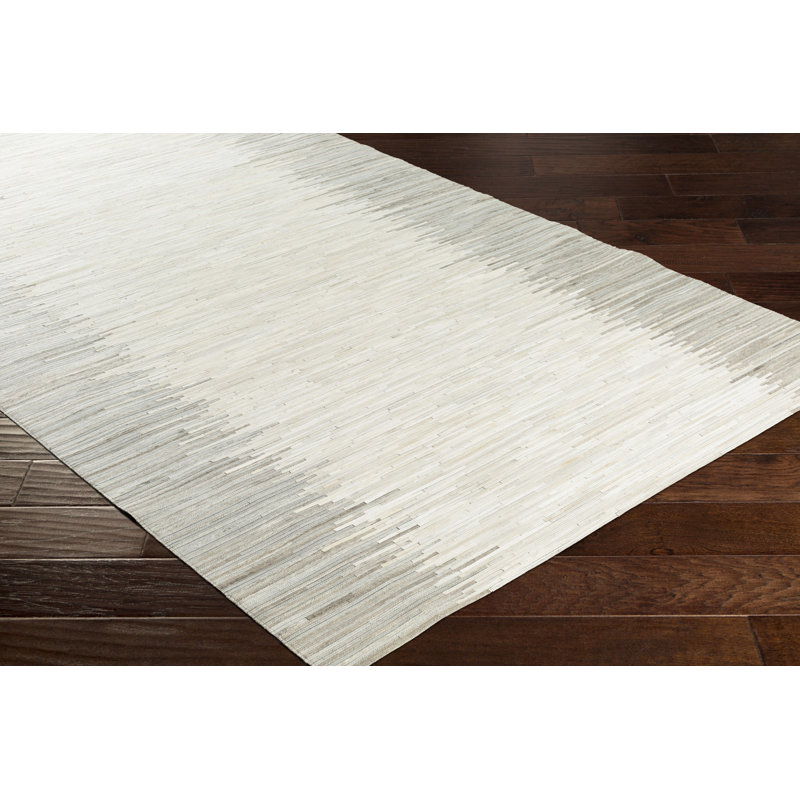 Leather Geometric Area Rug, Rectangle 12' x 15'