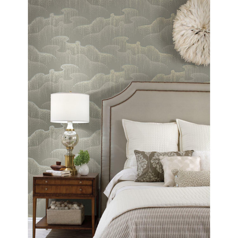 Rouleau de papier peint L 27 pi x l 27 po Moonlight Pearls, Taupe