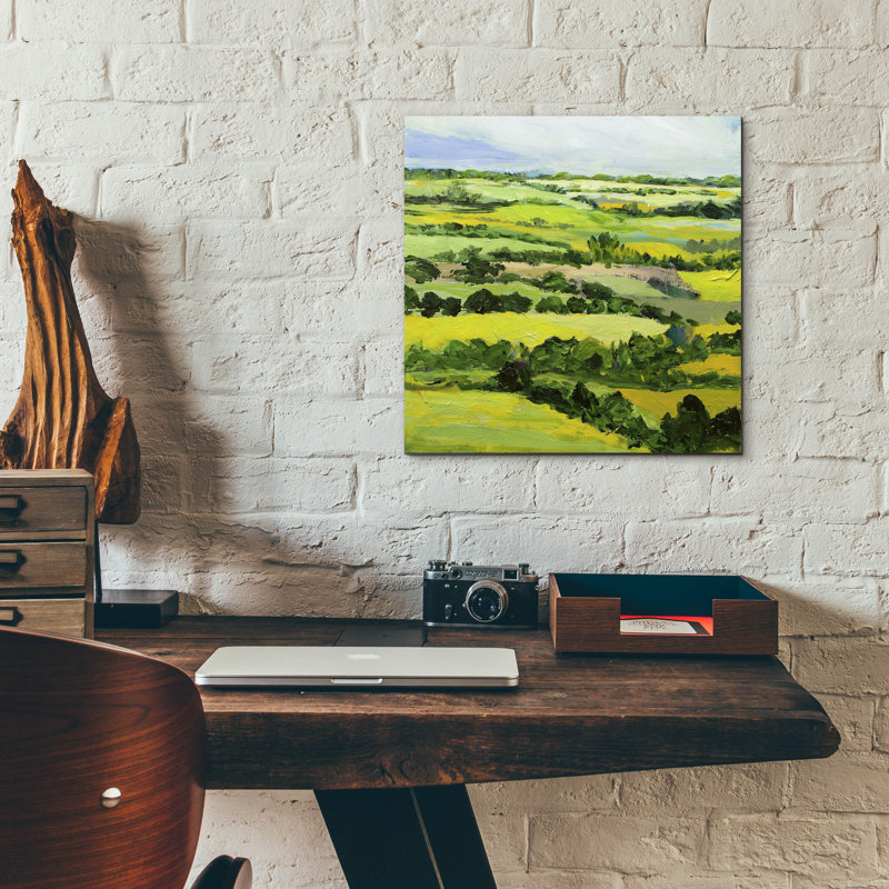  «Brightwalton Green» par Allan Friedlander, art mural en verre, 12 po x 12 po