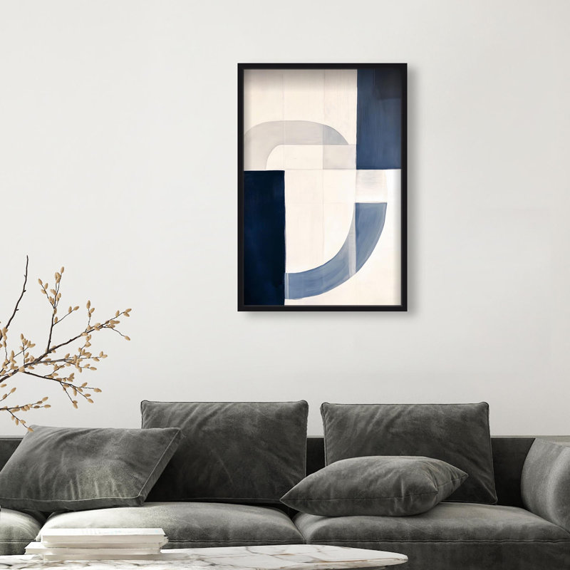 Oliver Gal Sunset Serenity V Abstract - Luxury Shadowbox Framed Wall Art, 55.5" H x 37.5" W, Black