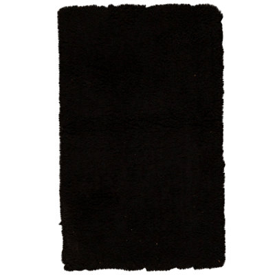 High-Quality Hand-Knotted Black Area Rug
