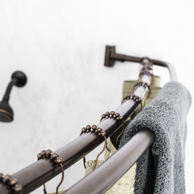 Double Curved Shower Rod, Durable Metal Construction